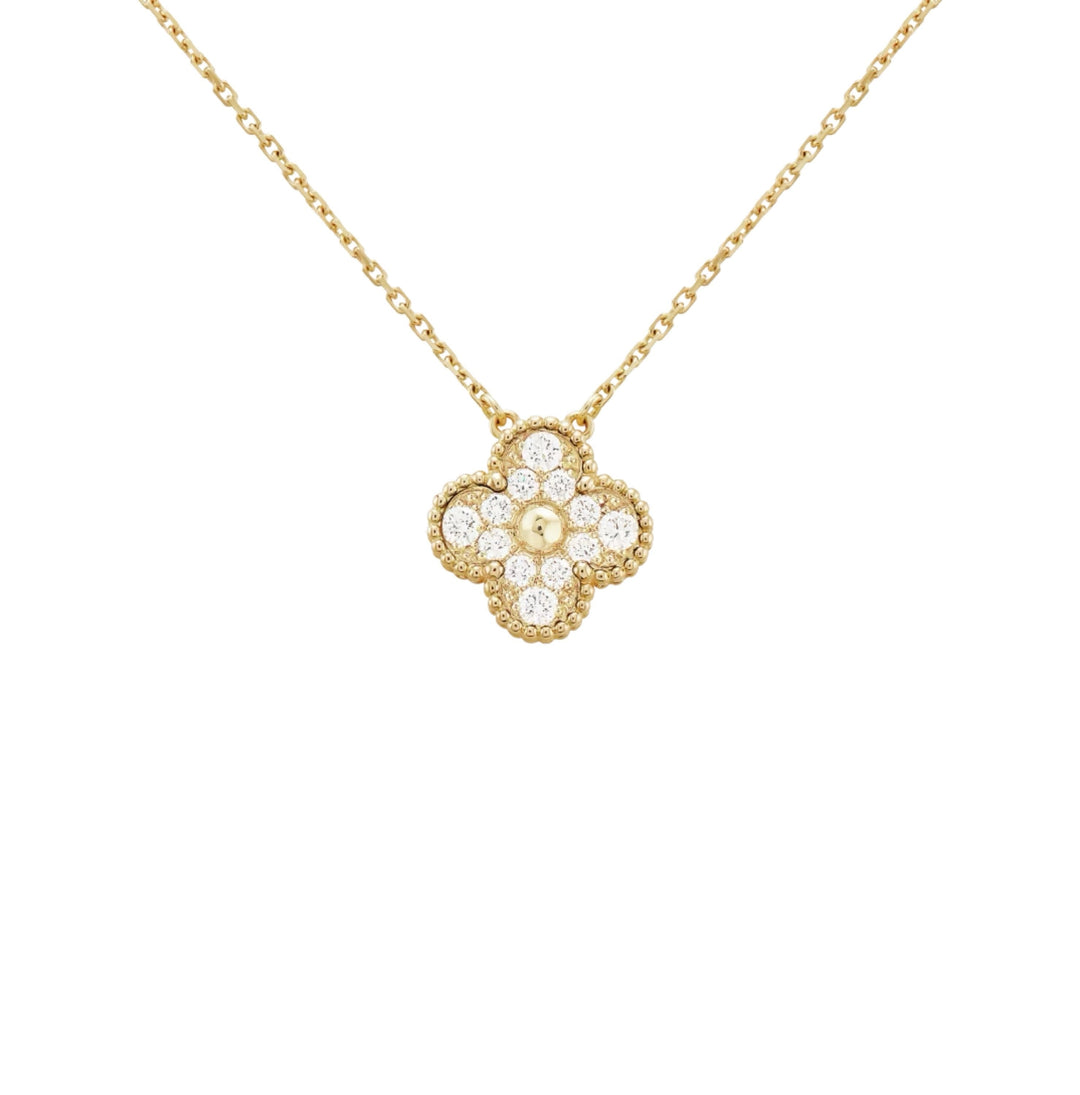 CLOVER DIAMOND NECKLACE | GOLD