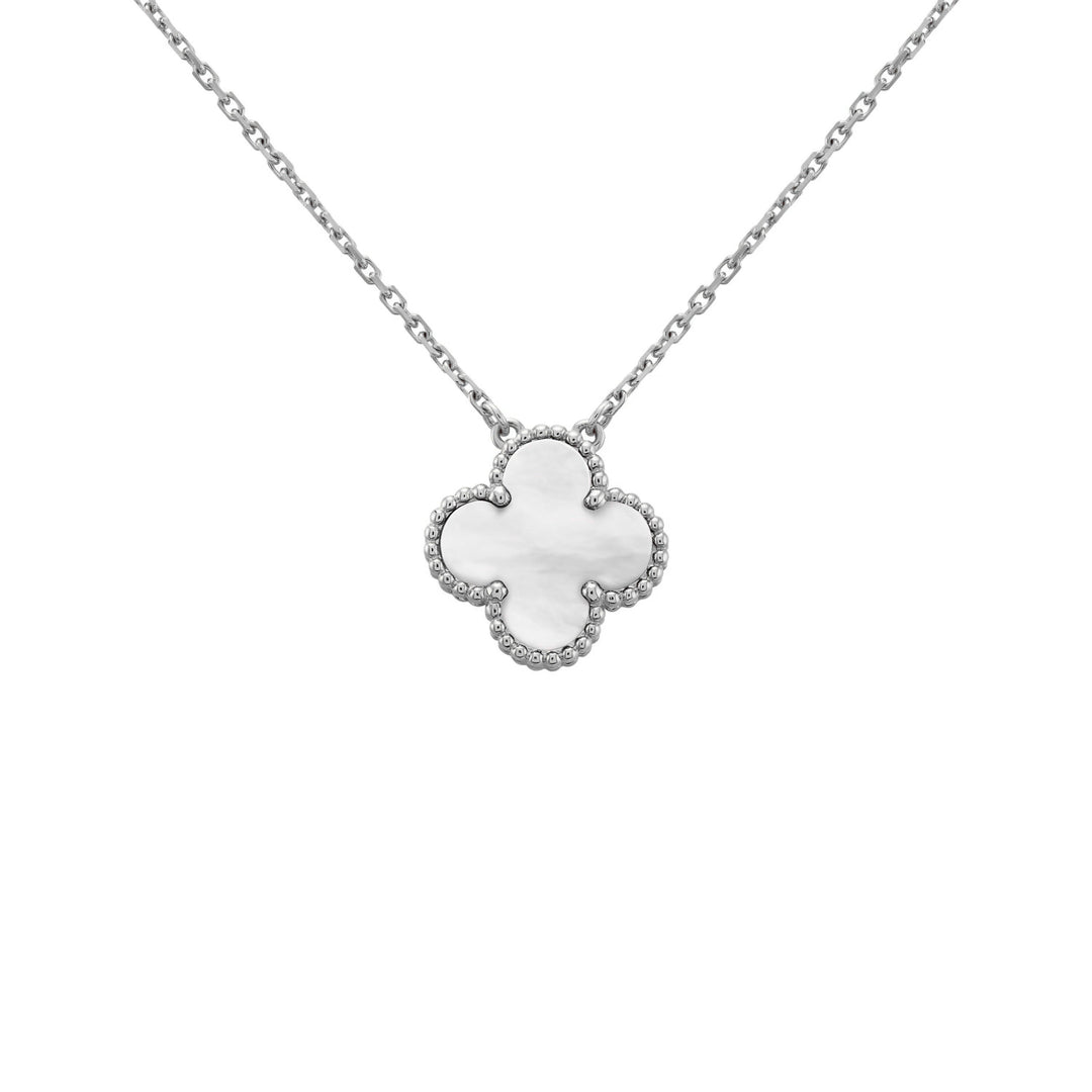 CLOVER NECKLACE | SILVER WHITE